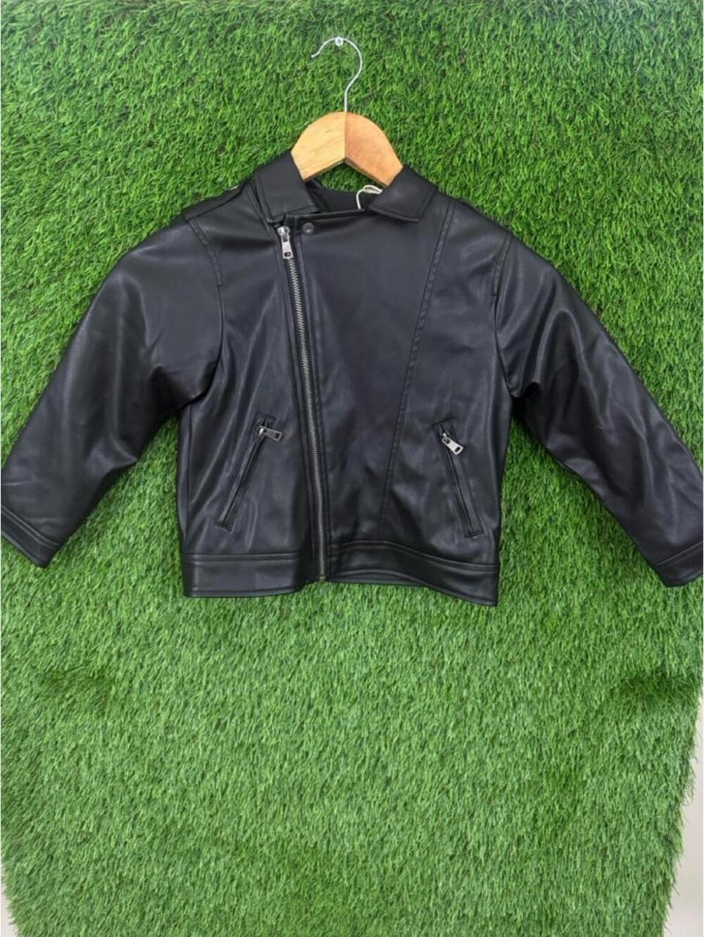 Zara Kids Faux Leather Moto Jacket Size 6 Years
